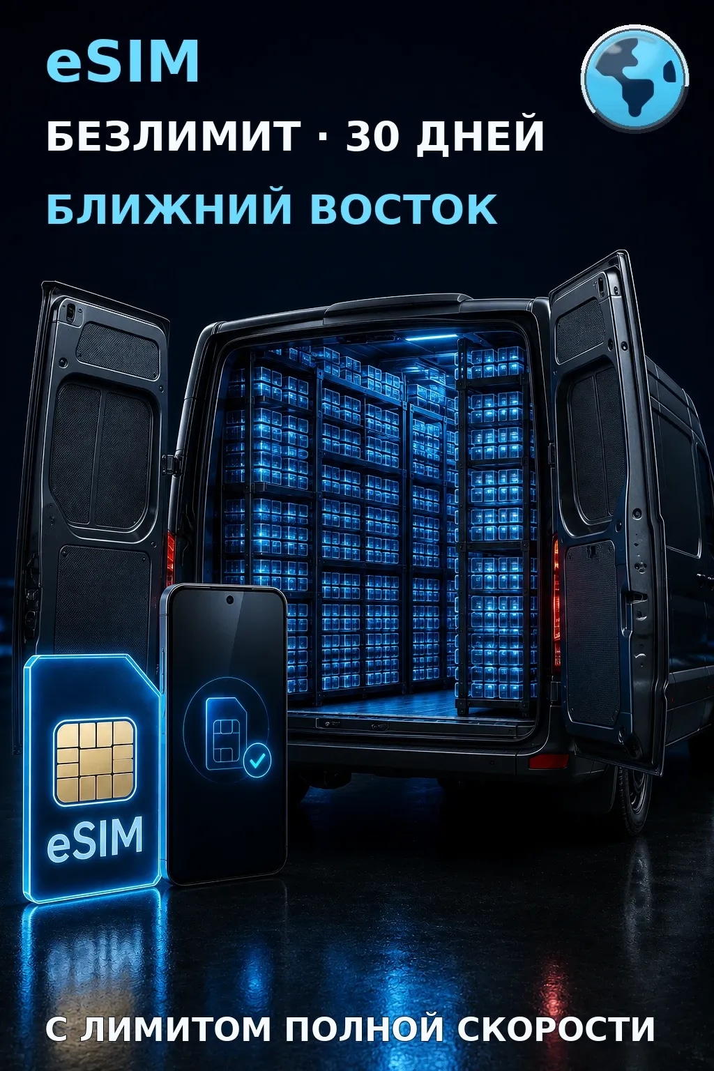 eSIM Ближний Восток — БЕЗЛИМИТ, 30 дней — интернет