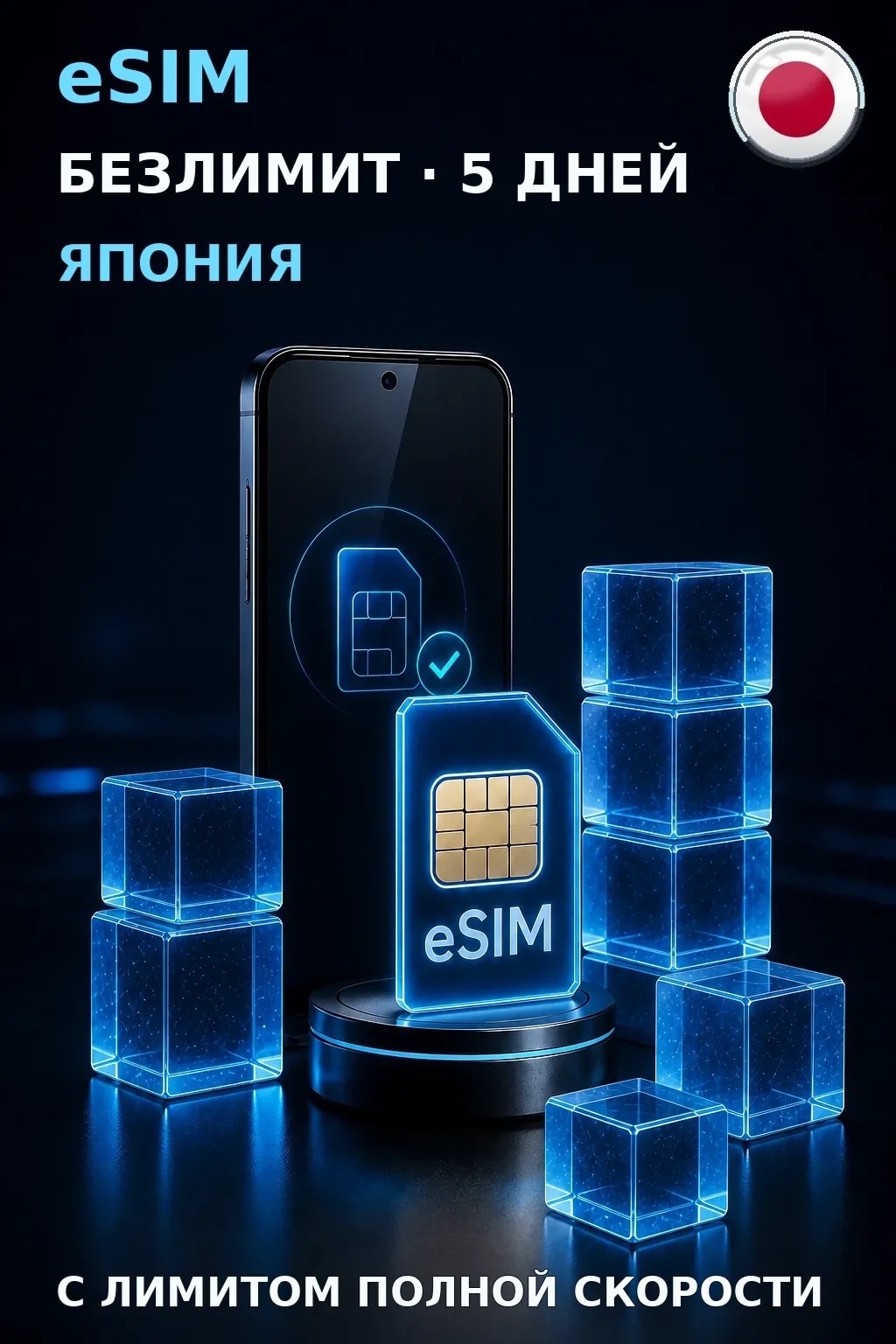 eSIM Япония — БЕЗЛИМИТ, 5 дней — интернет