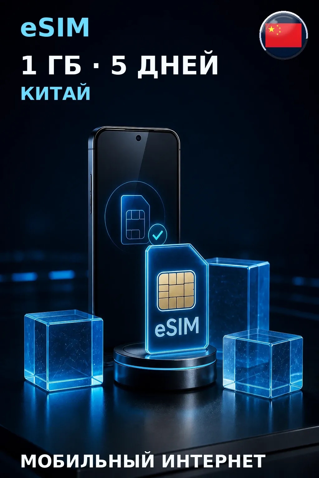 eSIM Китай — 1 ГБ, 5 дней — интернет