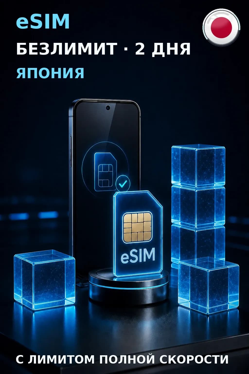 eSIM Япония — БЕЗЛИМИТ, 2 дня — интернет