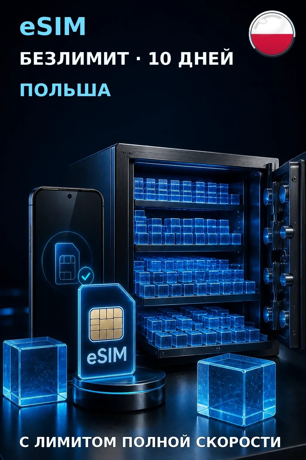 eSIM Польша — БЕЗЛИМИТ, 10 дней — интернет